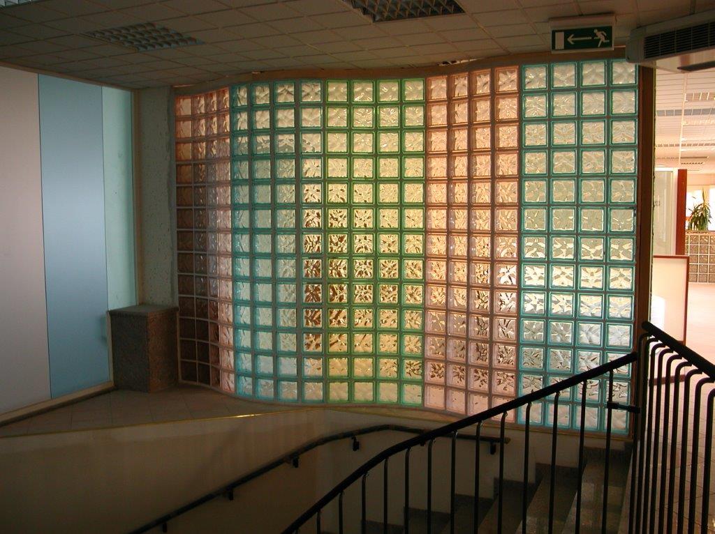 colored glass block walls