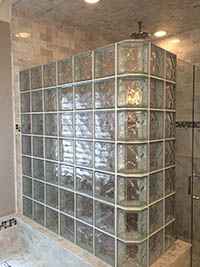 glass block shower installation 1