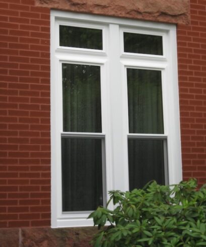 White framed double hung windows showing a classic style for window replacement St. Louis, MO